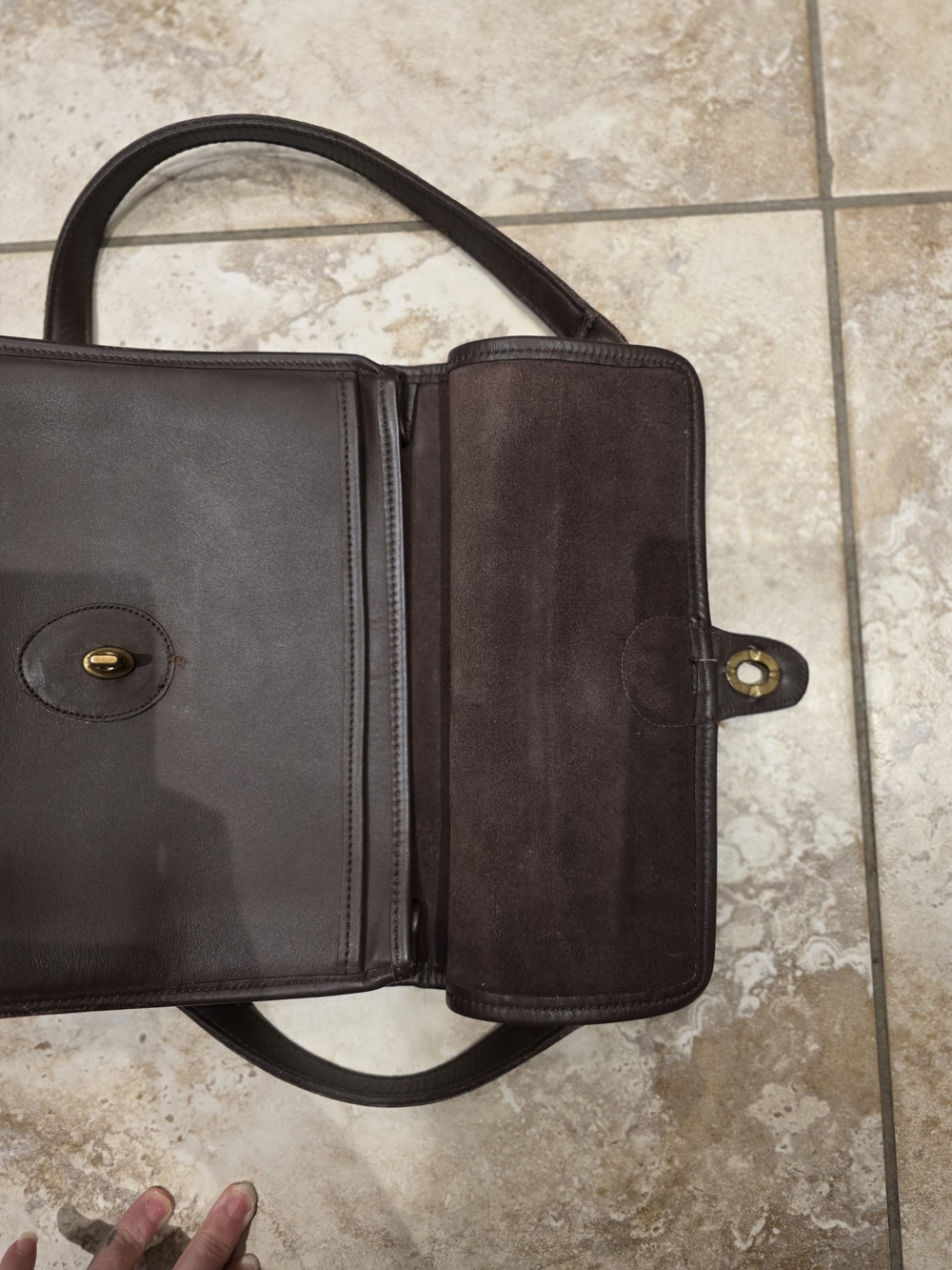 VINTAGE Coach Brown Leather Willis Bag - Picture 11 of 16